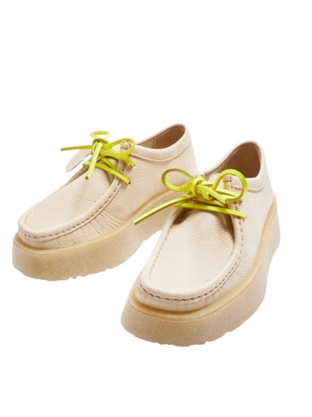ZARA X CLARKS NWT Off White Leather Lace Up Wallabee in Sz 37